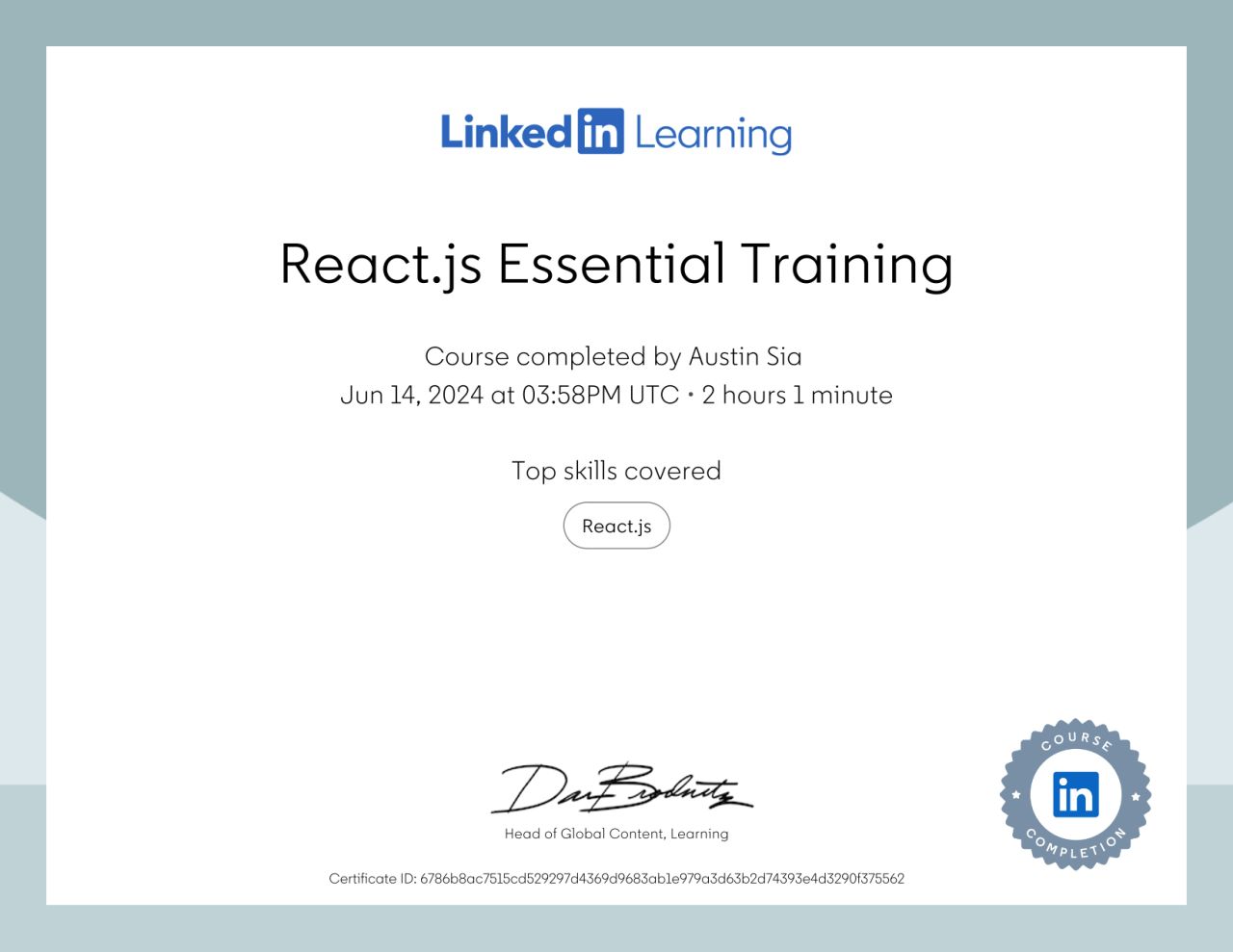 Picture of Certificate