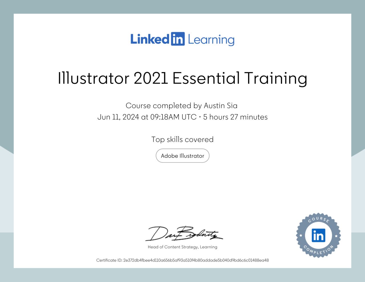 Illustrator 2021 Training certificate