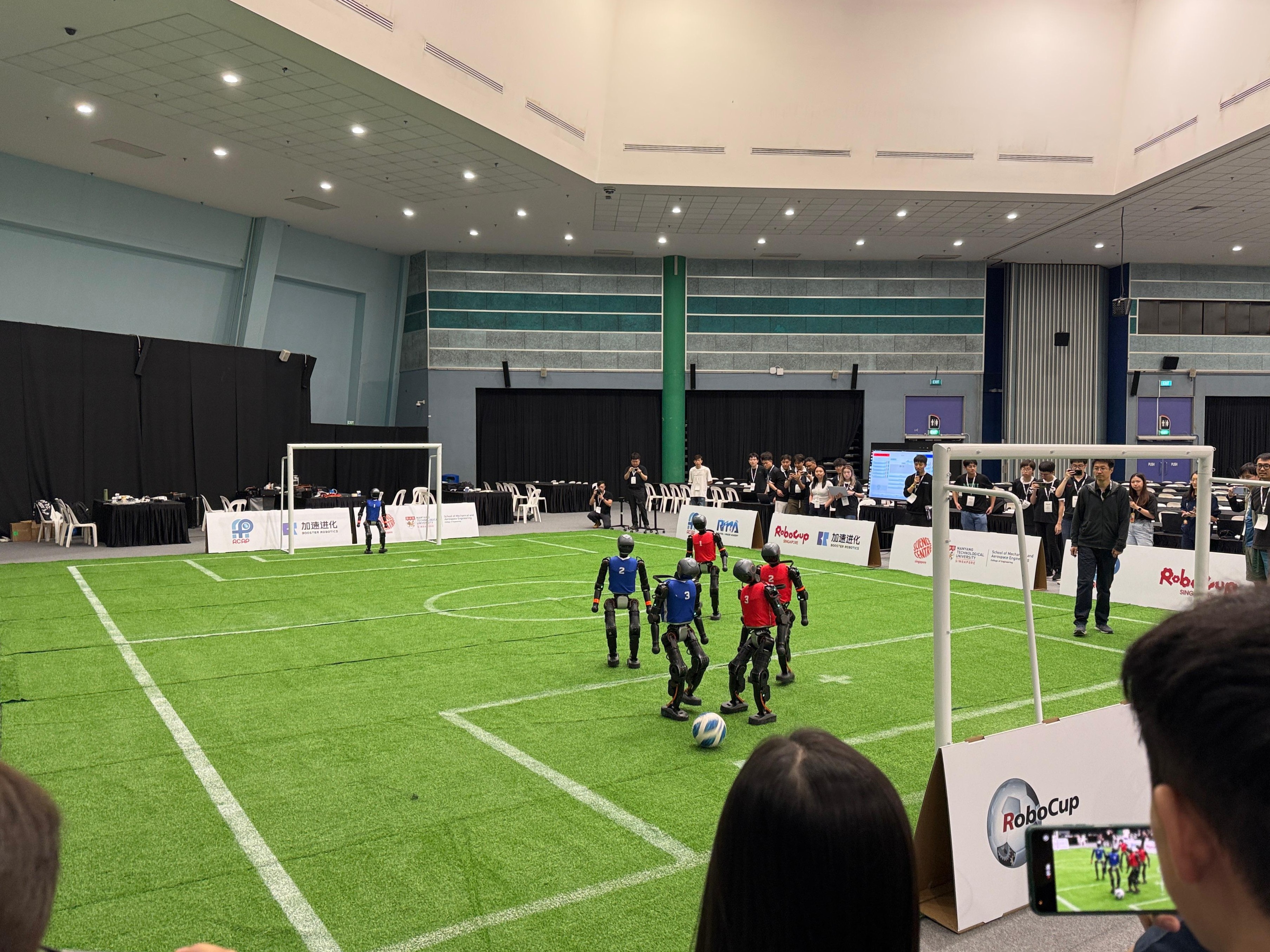 Robot football match at RoboCup Singapore 2025
