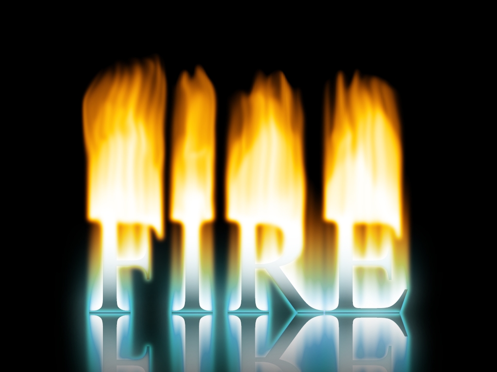 The word FIRE made out of flames